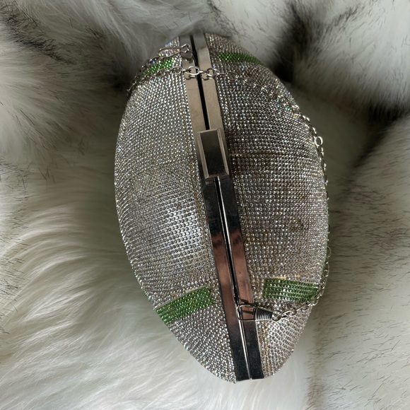 AKIRA Silver and Green Football Clutch - Picture 7 of 13